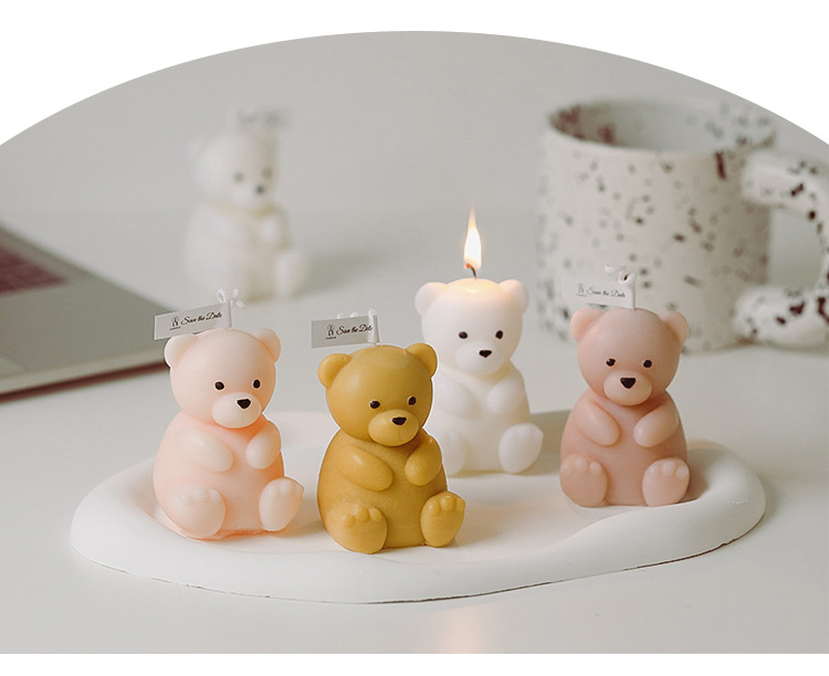 Cute Bear Paraffin Candle 1 Piece display picture 2