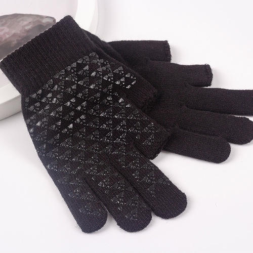 Leather fingerless gloves for cycling, fishing, anti-slip, take-out, warm, driving, touch screen, knitted for men and women, warm fingerless gloves