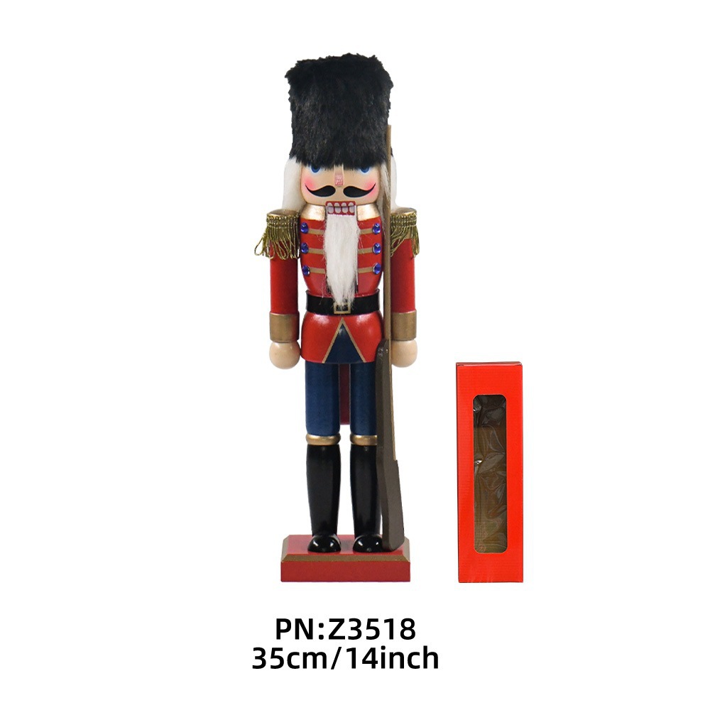 Transfronterizos 35cm pan de jengibre hombre calendario chef nuez soldados decoraciones navideñas fábrica de muñecas de madera al por mayor