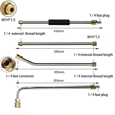 High pressure car wash water gun extension gun rod 1/4 quick