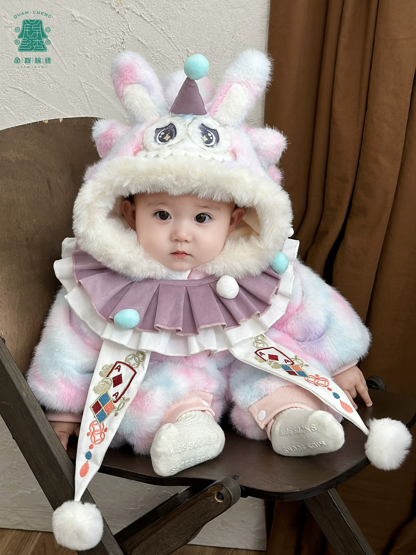 Зимний детский костюм с цветами, Hanfu для девочек на выход, китайский стиль