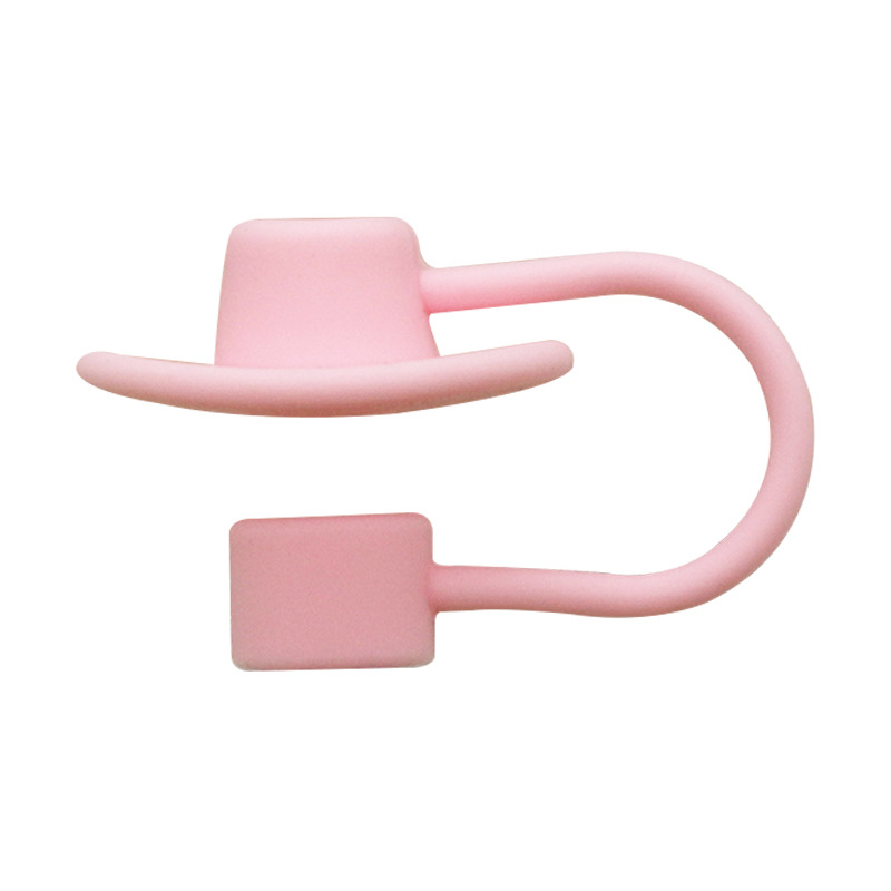 Amazon venta caliente de dibujos animados de silicona vaquero gorra de paja cubierta de hielo taza gorra de paja 10mm enchufe de paja en stock al por mayor