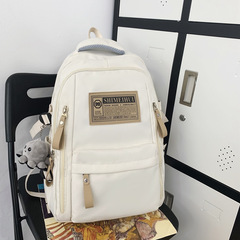 New Cross-border School Bag for Girls, Nylon Retro Simple Style for Middle/High School Students and College Students, Large Capacity Couple Backpack for Ins