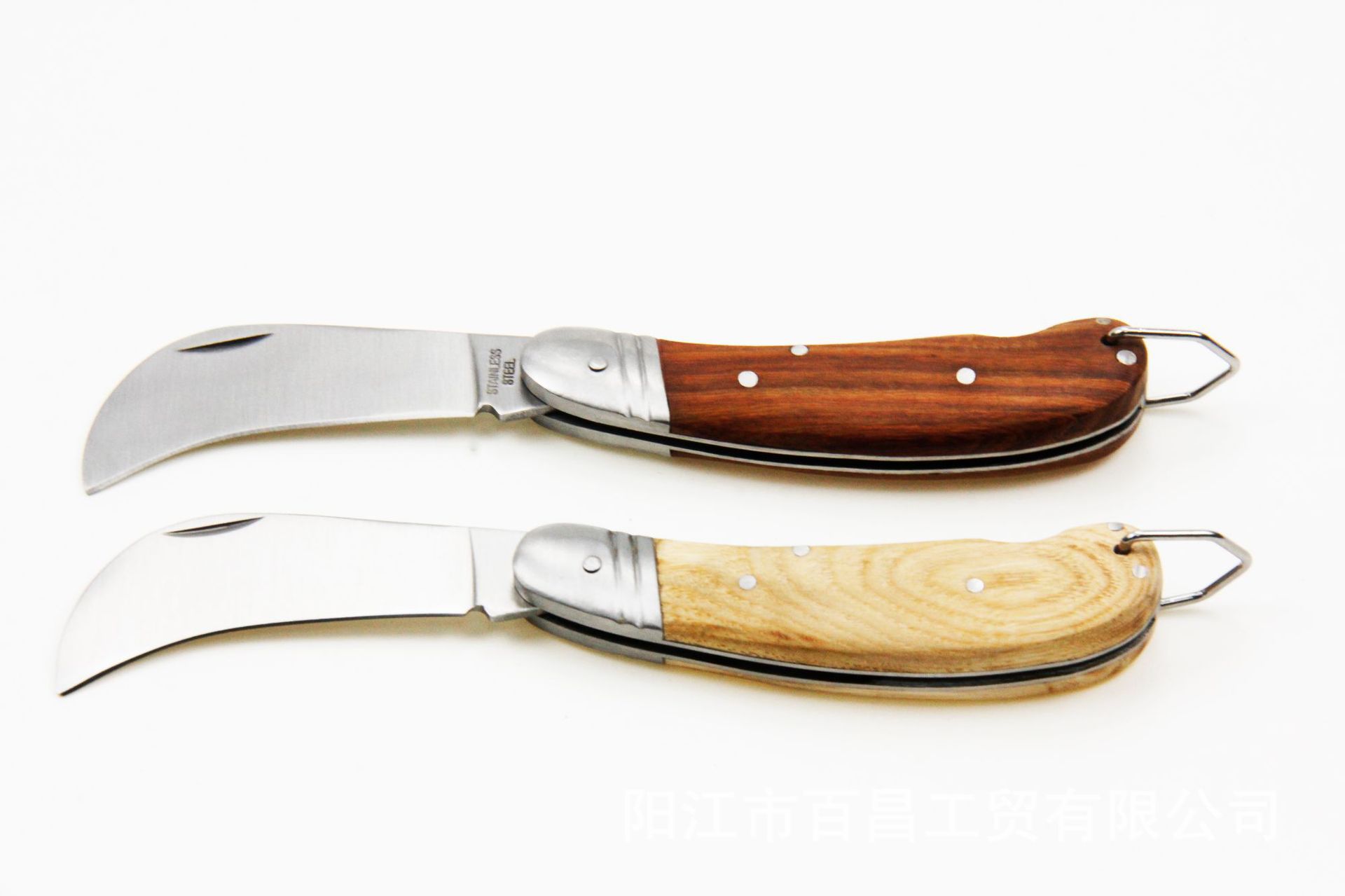 户外刀工具折叠电缆刀电工弯刀电线切割木柄刀折叠刀不锈钢材质