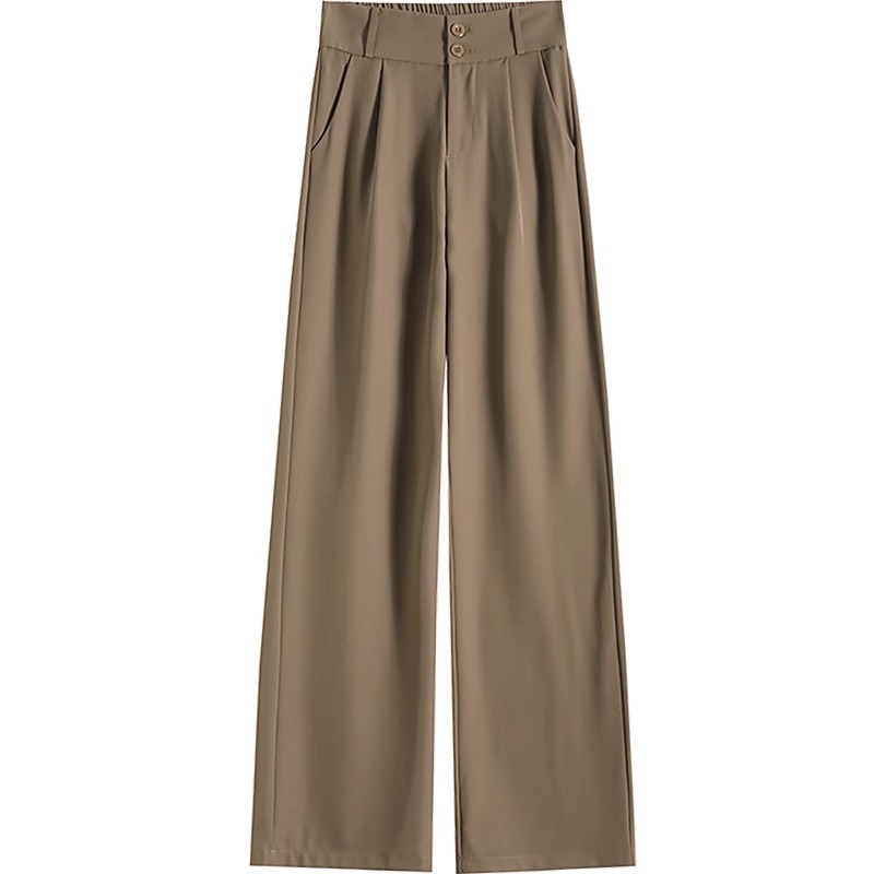 Pantalones de piernas anchas de primavera y otoño de 2024 nuevos modelos de verano delgados de cintura alta pantalones casuales rectos de tamaño pequeño