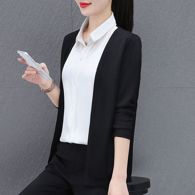 假两件衬衫女士装春秋季2025年新款洋气上衣小衫爆款时尚长袖衬衣|undefined