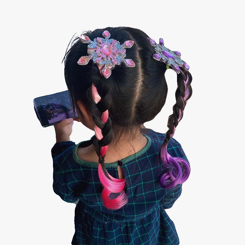 50g Weight Hair Clip Hair Accessories Type 1 Piece Quantity Holiday, Travel Occasion high temperature wire Material Snowflake Pattern Kid'S Gender Diamond Design Princess Style Princess Kid'S Snowflake High Temperature Wire Diamond Hair Clip 11