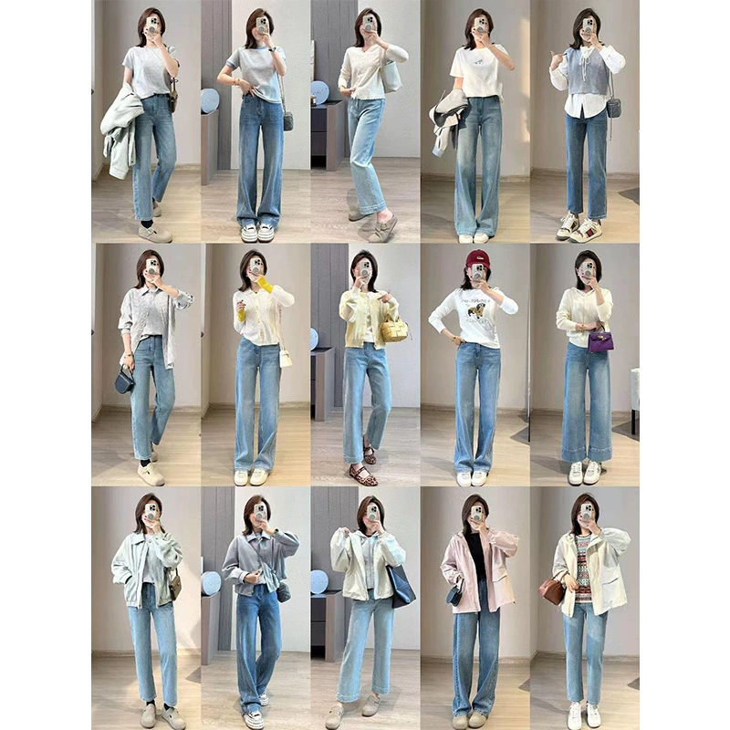 Бренд скидка женские джинсы хвост оптовая продажа физических поставок в прямом эфире