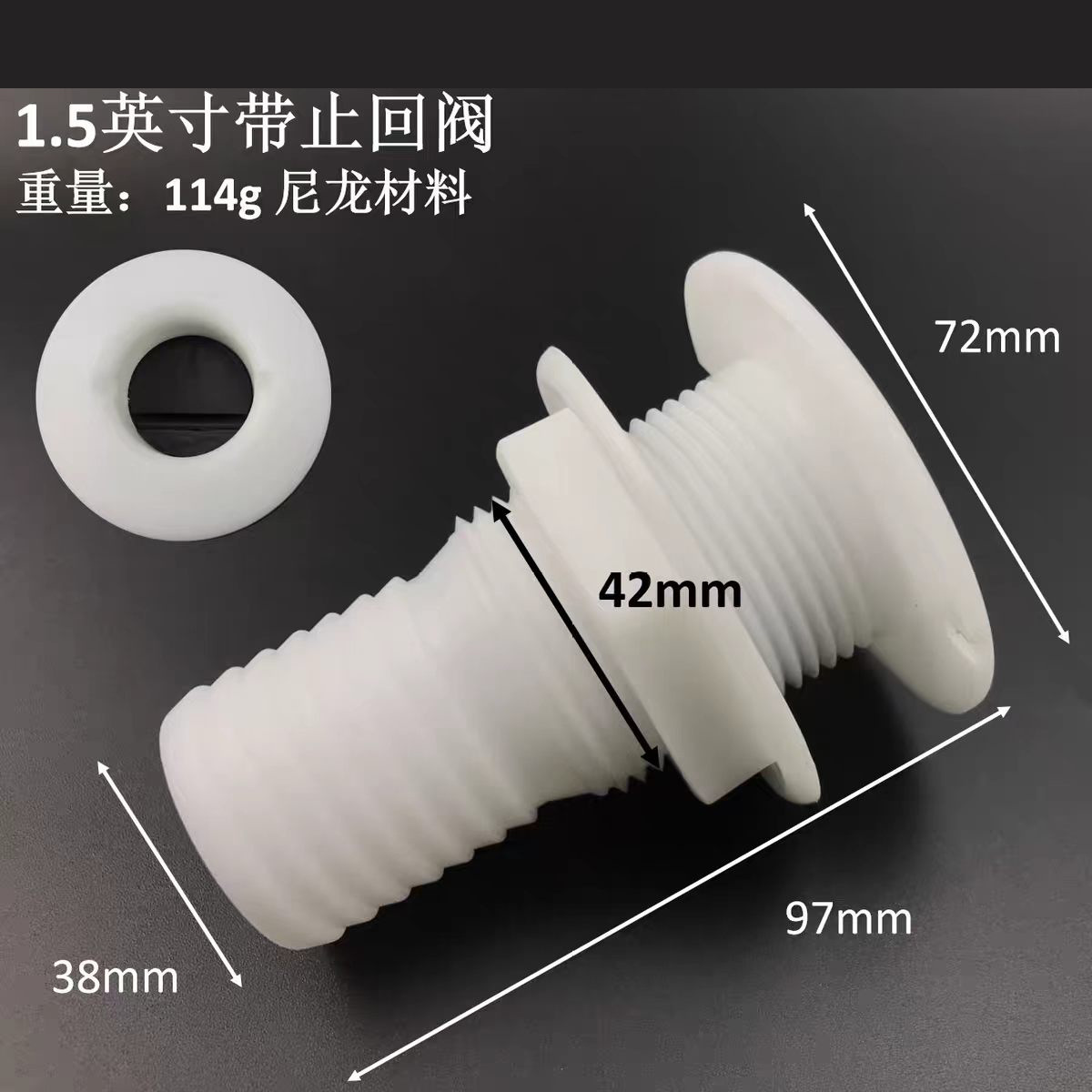 Water Outlet, Drain Outlet, Return Water Outlet, Mirror-Finished Stainless Steel Anti-Leakage Check Valve, Rv, Yacht, and Ship Parts
