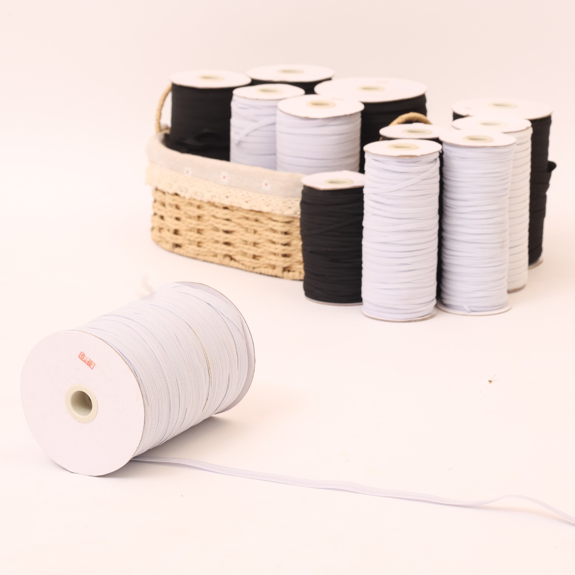 爆款松紧带扁窄厂家扁批发3收口袖套白色黑床笠带走马带 服装辅料