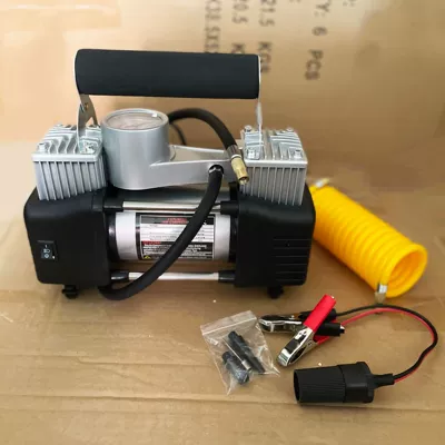 dual-cylinder car air pump: Hava nasosu - true-double-cylinder-sponge-leather-tube-pointer-style