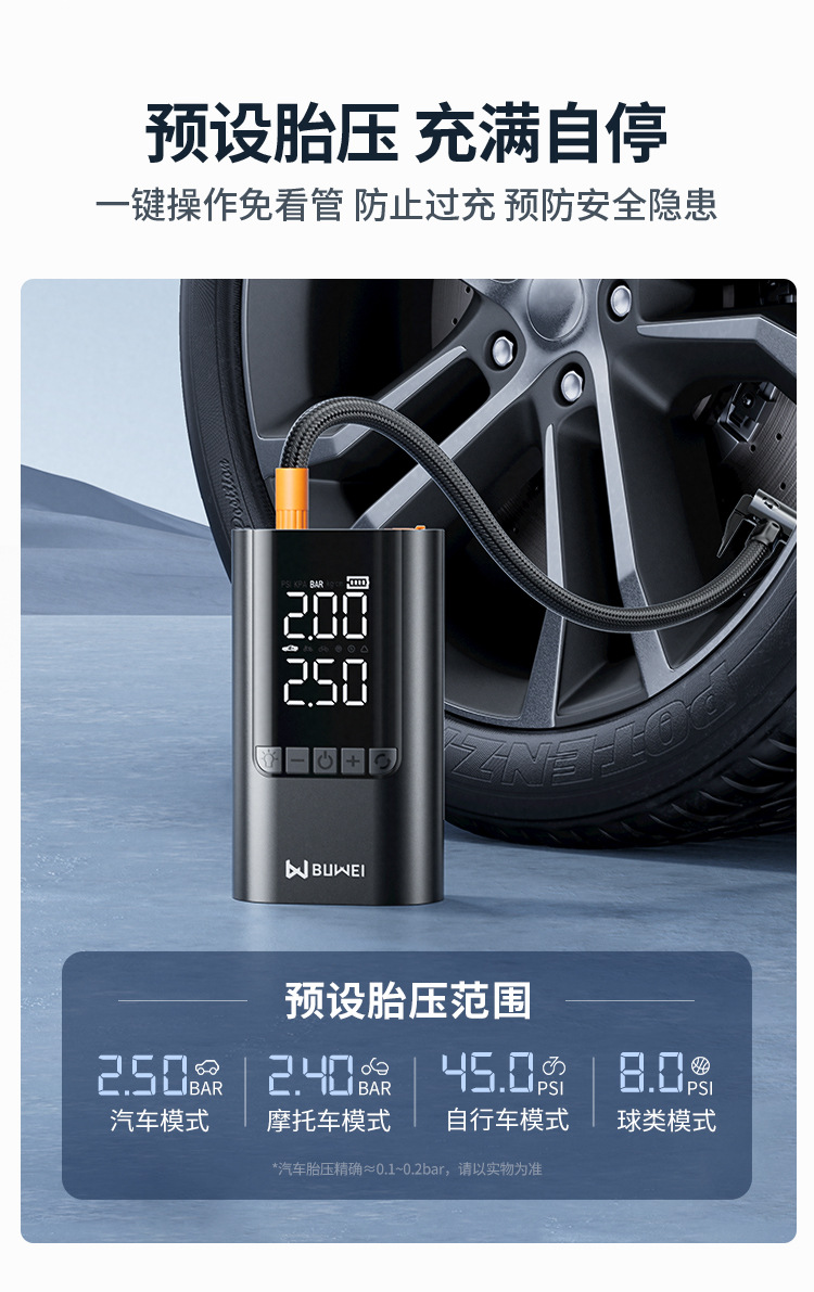 [Br12] Emergency Jump Starter with Built-In Car Air Pump, Multifunctional 12V Emergency Power Bank