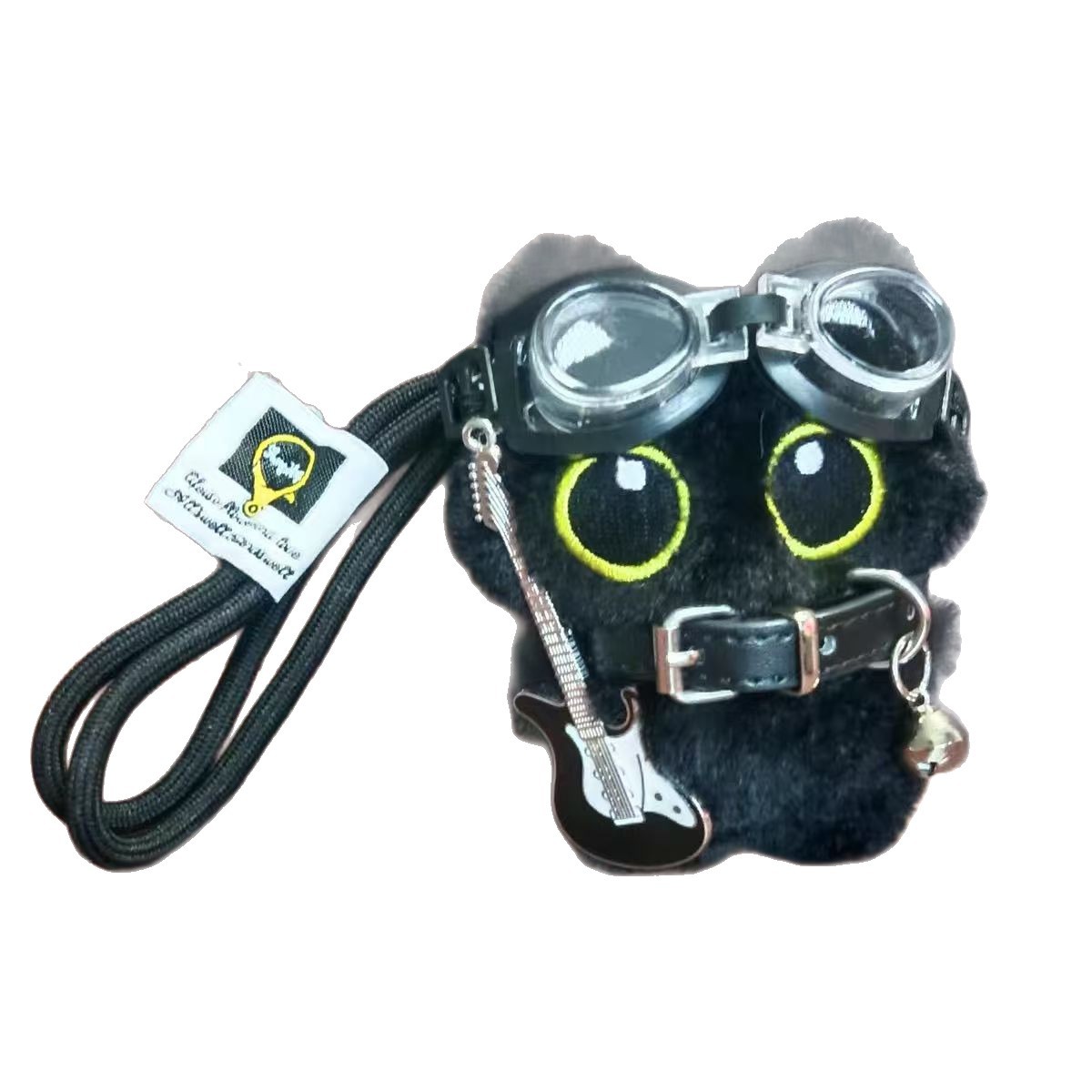 Big Eyes Black Cat Colgante Punk Little Black Cat Keychain bolsos colgante Rock Gato para amigos