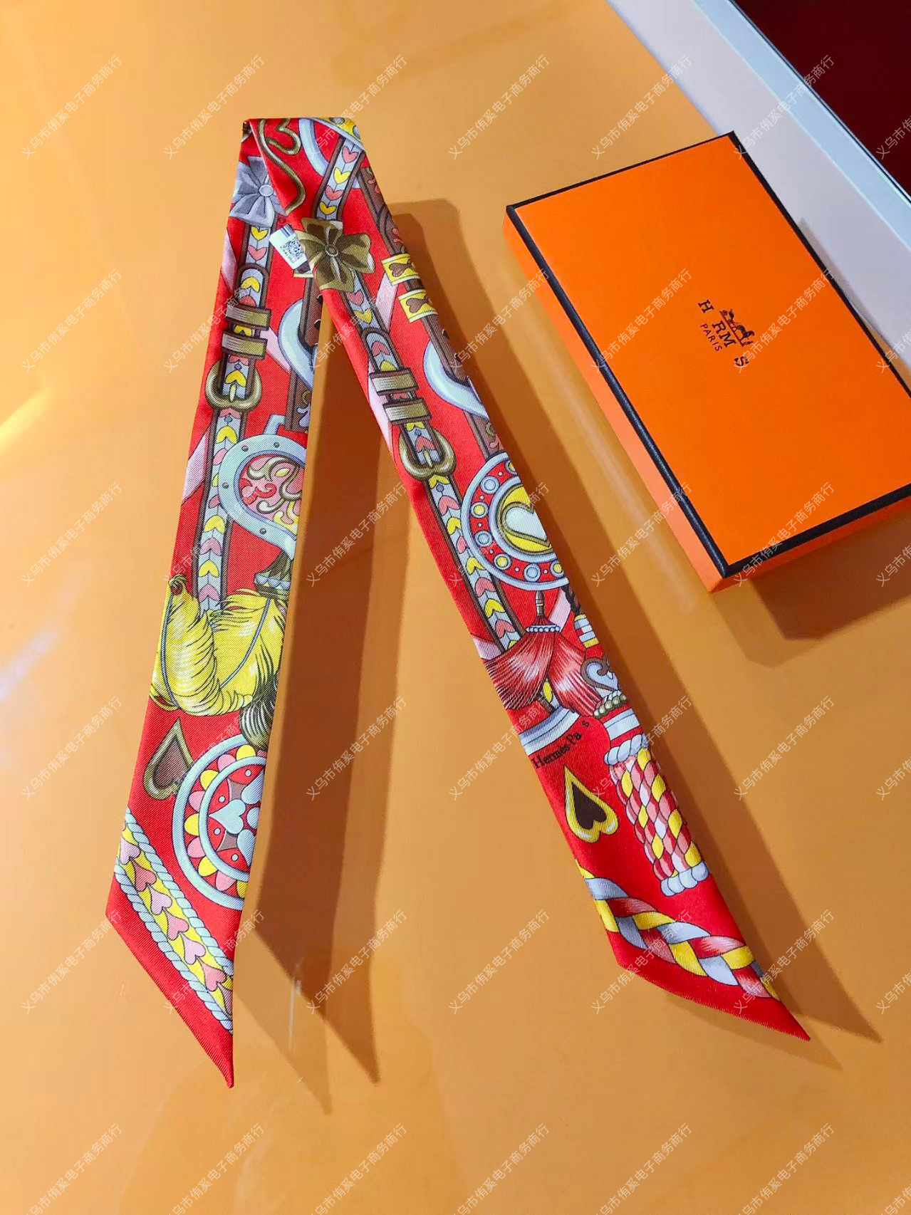 H brand feather belt--red / 8*120CM