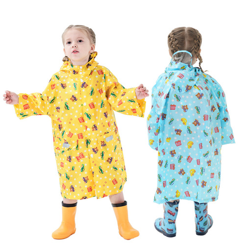 Japan's quick-drying and lightweight children's raincoat for boys and girls, kindergarten primary school students raincoat and poncho with school bag, outer single