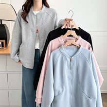 棒球服夹克卫衣女春秋季新款外穿宽松大码多巴胺休闲外套