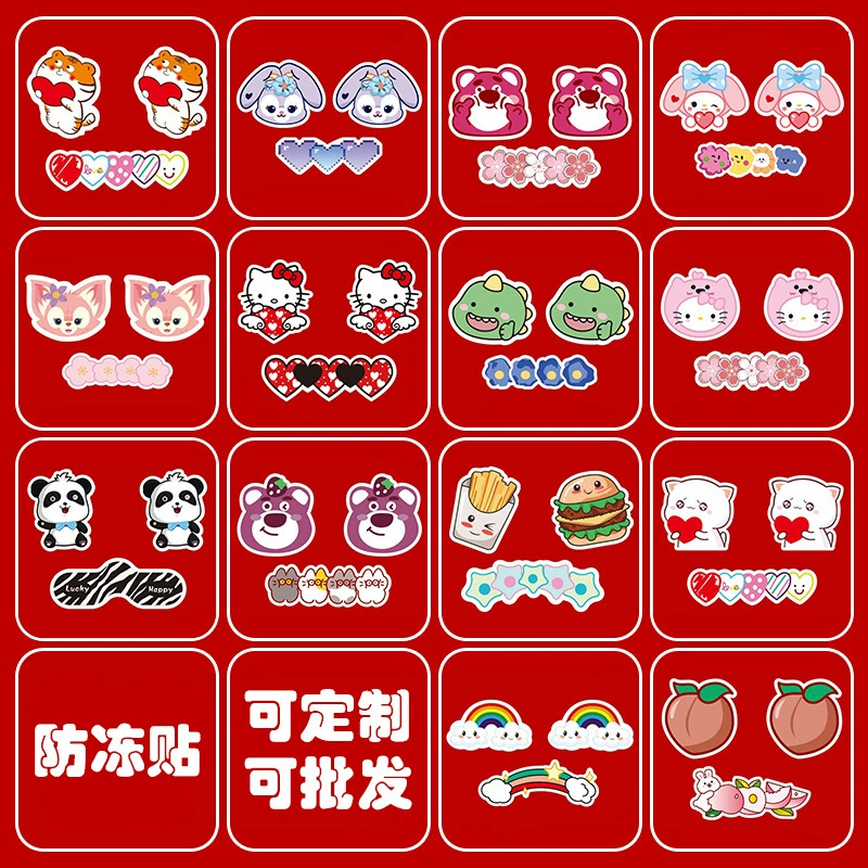 Милые наклейки с мультяшными лицами, наклейки от обморожения, наклейки для защиты лица при катании на лыжах, корейские наклейки для лица для гольфа