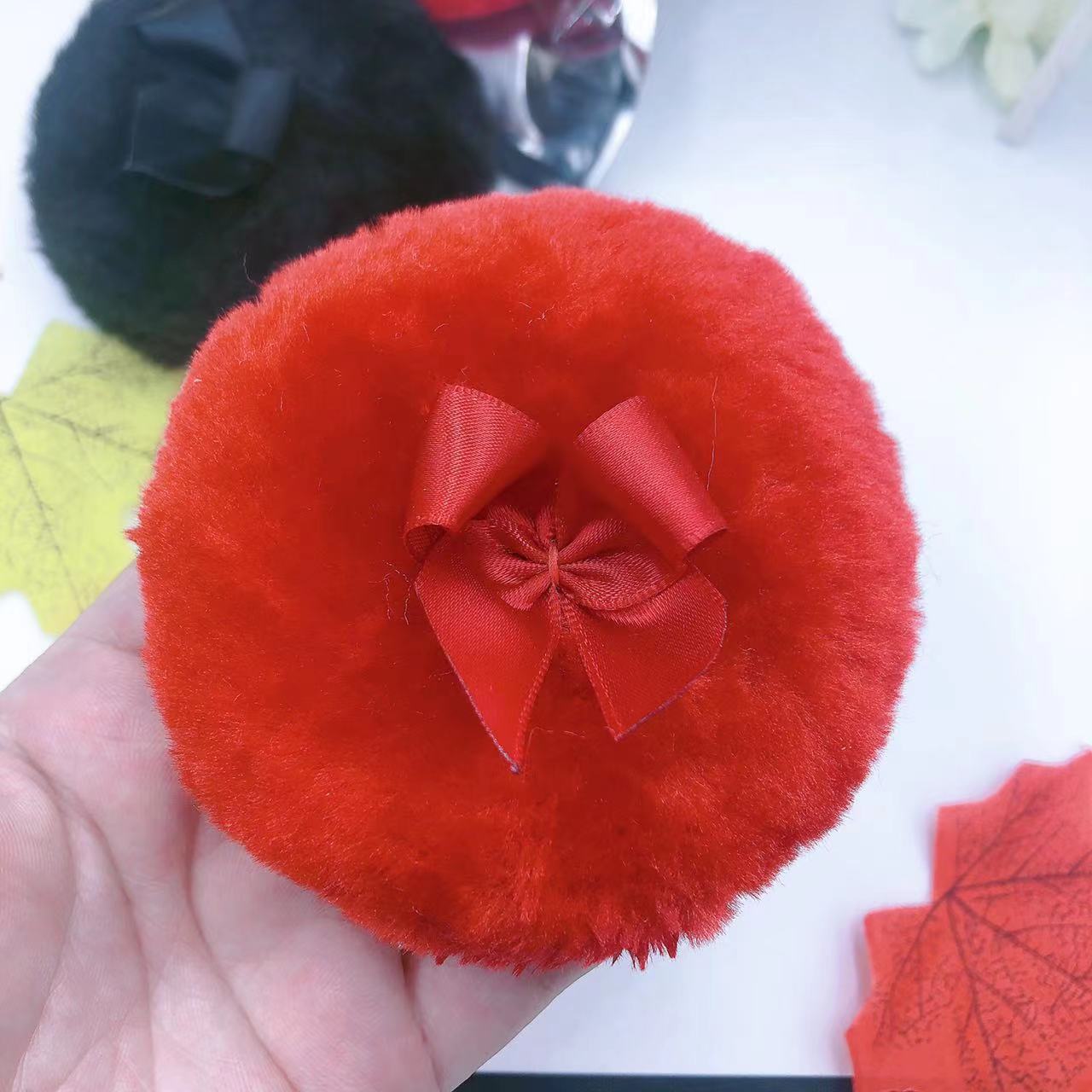 Soporte de terciopelo polvo de cuerpo puff polvo soplo largo esponjoso esponja esponjoso polvo suelto polvo denso pastel de maquillaje de reemplazo