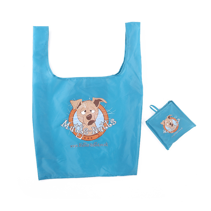 大号环保可折叠背心袋欧美超市190T涤纶手提袋便携式方形购物袋