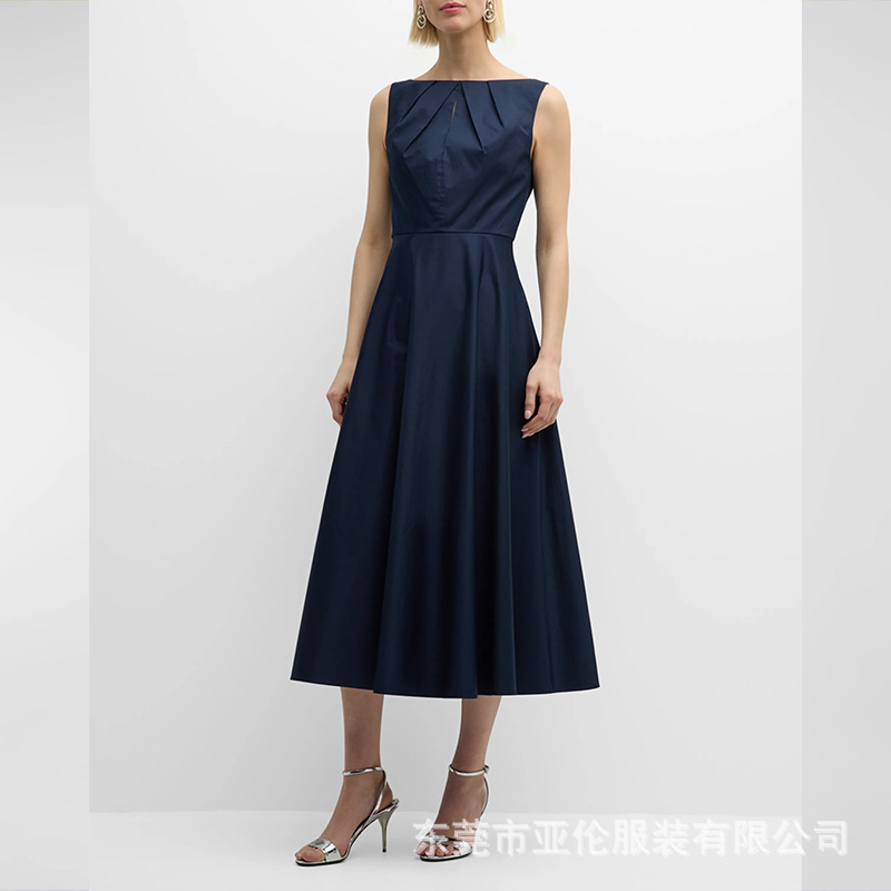 Small Single Cross-Border European and American Custom Dress Dress Processing and Customization Normcore One-Shoulder Dress Women's French Style Small Single Cross-Border European and American Custom Dress Dress Processing and Customization Normcore One-Shoulder Dress Women's French Style