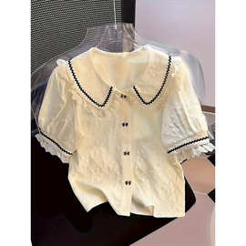 C 98994 French Puff Sleeve Lace Blouse 法式泡泡袖蕾丝衬衫