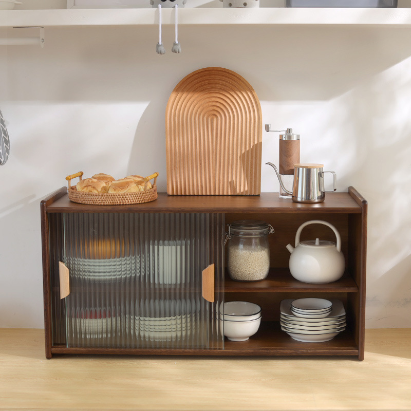 Aparador de escritorio gabinete de cocina de estilo japonés armario de cocina gabinete de cocina en casa restaurante minimalista Changhong gabinete de vidrio taza de almacenamiento gabinete colgante