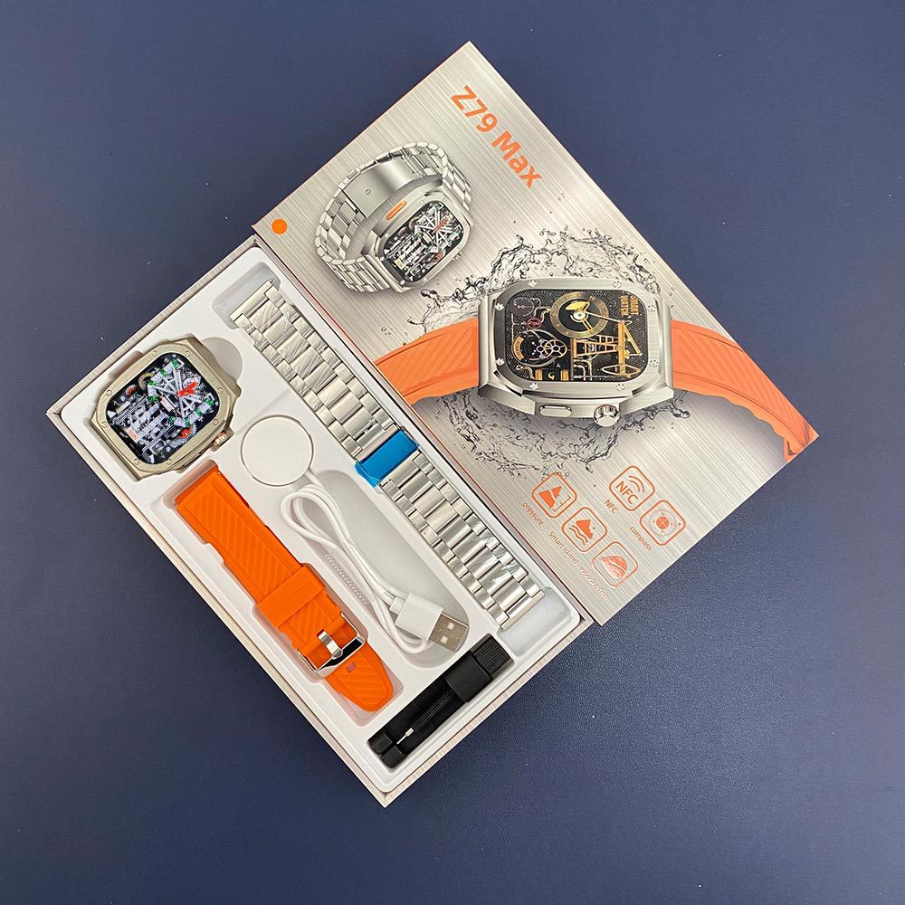 Reloj inteligente Z79Max Amazon modelo privado IP68 resistente al agua de espera larga pulsera deportiva de doble correa