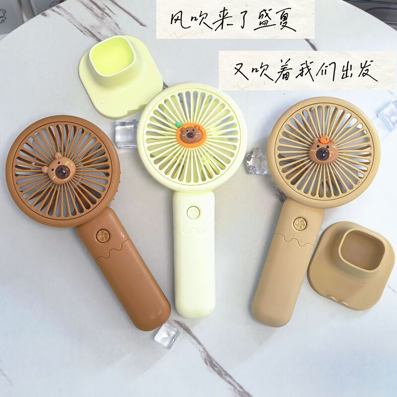 人気のハンドヘルドファンフルーツフラワー漫画 USB ハンドヘルド小型ファンポータブル屋外サイレントデスクトップ小型ファン|undefined