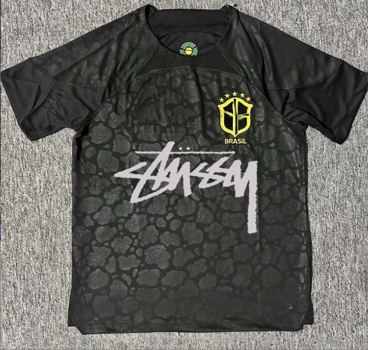 Футболка Stussy Stussy с подписью, Аргентина, Интер, Бразилия, Италия, Фламенго, короткие рукава