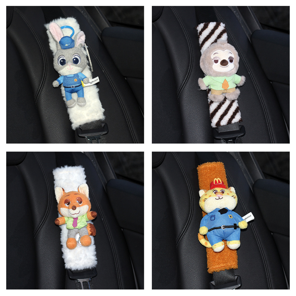 Protector de Peluche para Cinturón de Auto de Pluma Artificial, Decorativo image 3