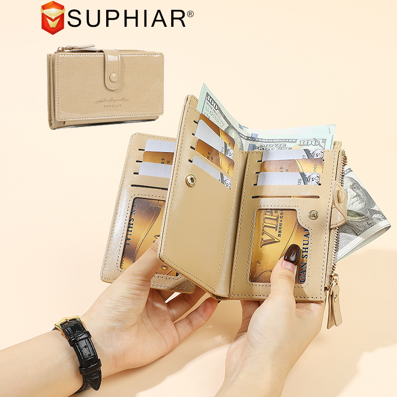 Promoción PU pintado simple medio y largo sureste asiático 20 centavos de cambio bolsa multi tarjeta bolsa de tarjeta en una billetera de mujer