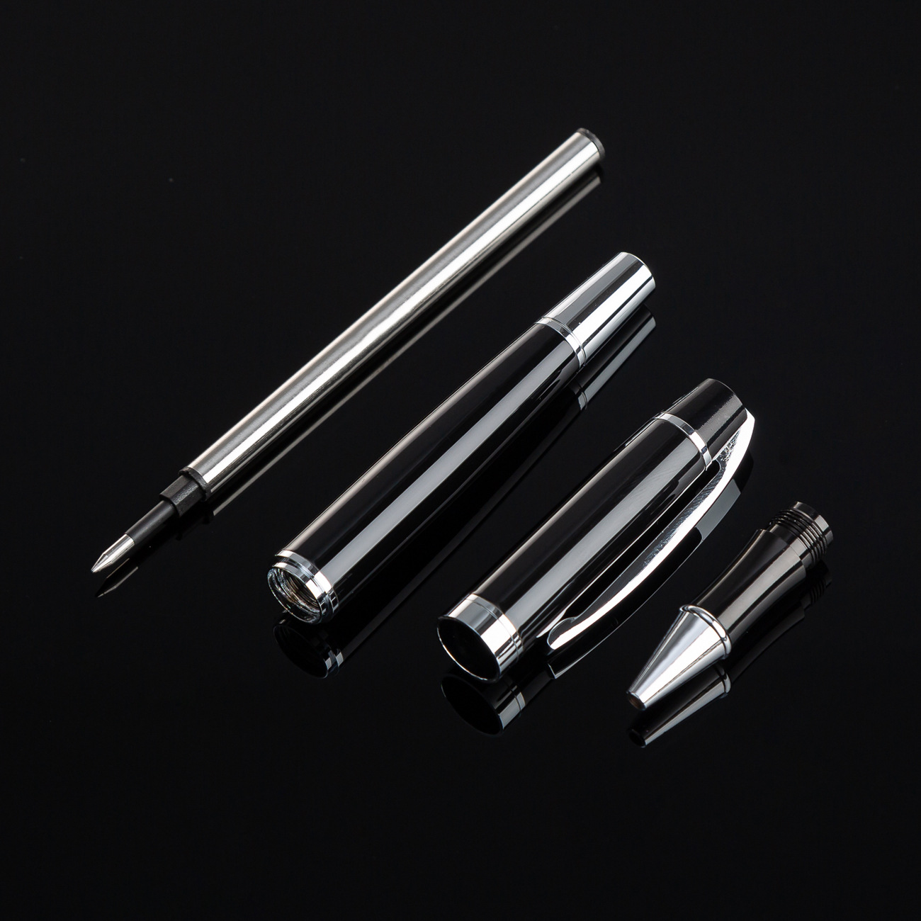 0,5 pluma de agua negra al por mayor pluma de gel de impresión de logotipo pluma de metal pluma de publicidad de firma de carbono