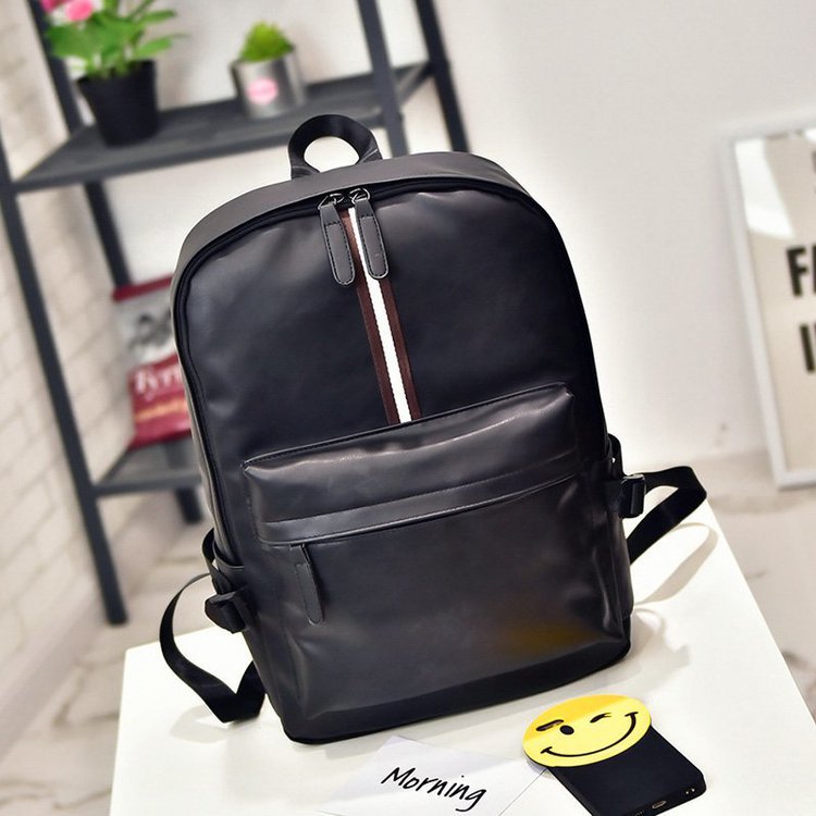 Bolso de viaje de los hombres ocasionales bolso de los hombres de moda mochila estudiante de secundaria estudiante Mochila De Cuero PU moda estilo coreano mochila