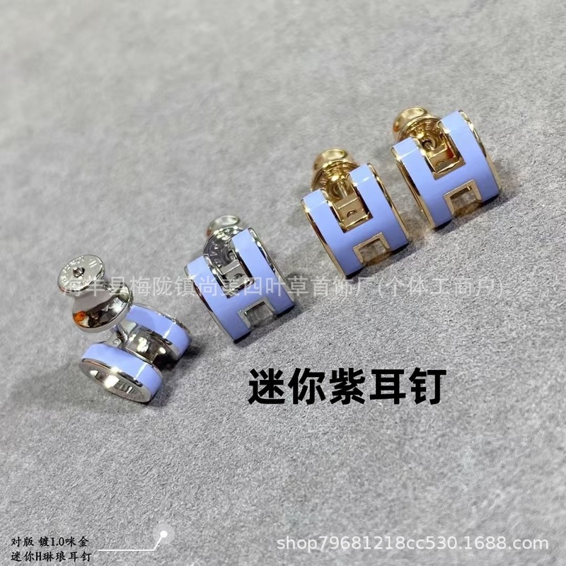 精工版V金H珐琅大号项链女mini锁骨链吊坠高级时尚百搭流行女耳钉|undefined