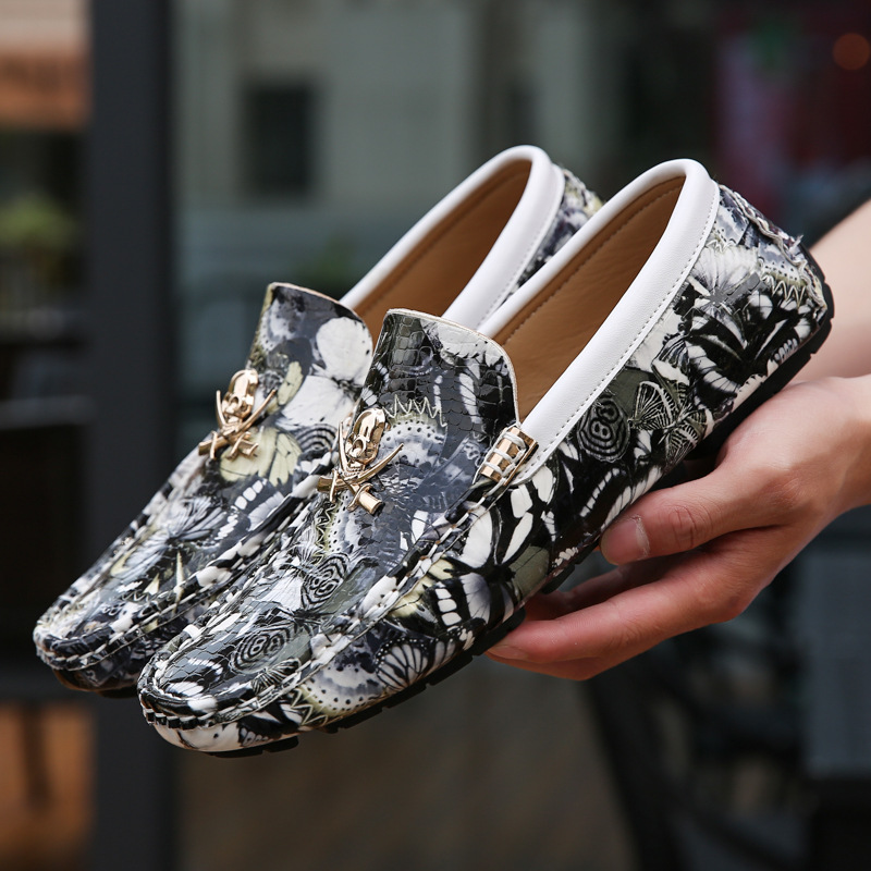 Cross-border tallas grandes 48 zapatos Doudou estilista zapatos de moda zapatos perezosos de un pie para hombres nuevos zapatos casuales de cuero