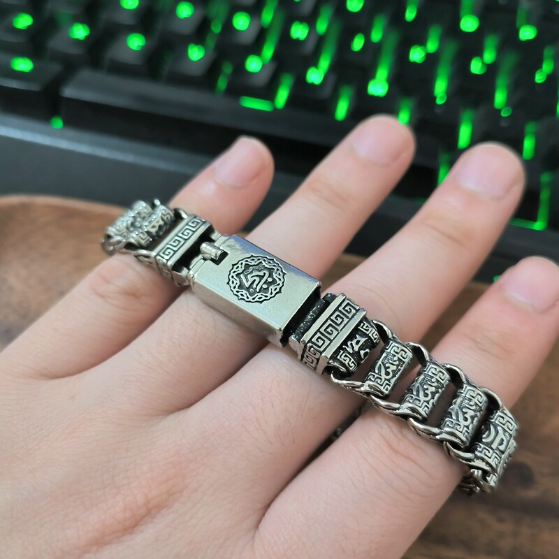 Lulutong Men's Bracelet, Simple and Elegant Roller Chain, Pure Woven Retro Style, Trendy for Men