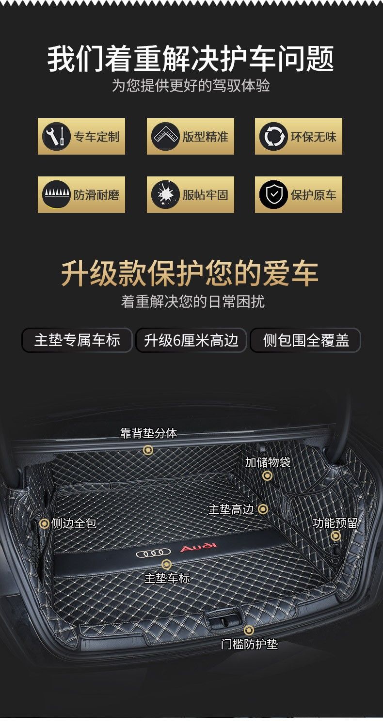 Suitable for 2022 Audi A6L trunk mat surrounded by 21 new A4LQ3Q5L A3 Q2L car trunk mat