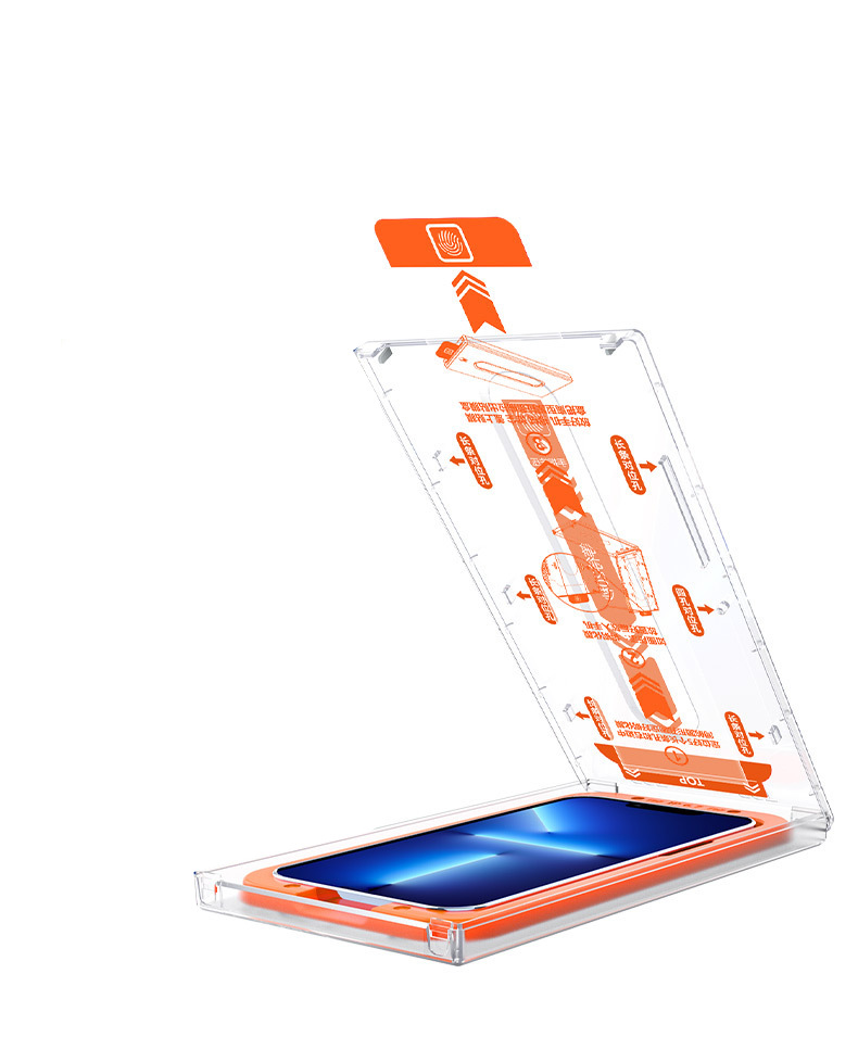 Apple 14/13/12/11PROMAX teléfono móvil película templada HD luz verde Peep-prueba libre de polvo almacén desnudo molde base