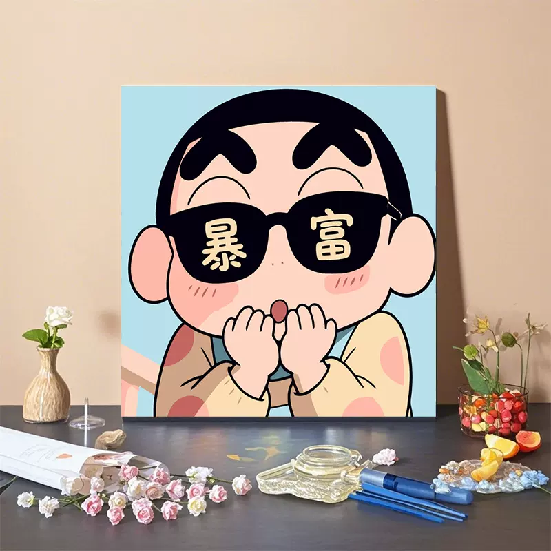 20*20数字油画diy儿童动漫卡通丙烯手工填色客厅风景装饰画批发