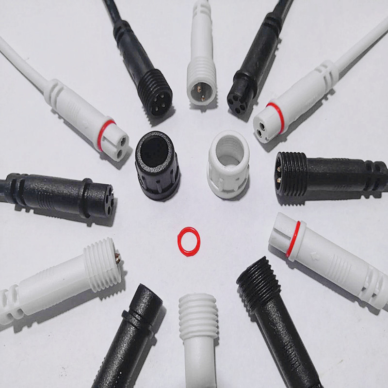 供应白色迷你防水插头线户外照明灯具专用两芯电源线三芯四芯dc线