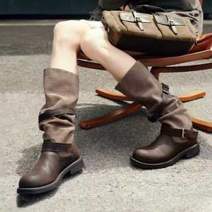 ��ȮӢ���LƤ�����TʿѥŮ2026�ﶬ����ɫƴ�Ӹ�Ͳ�Ѷ�ѥ�@�ݰٴ�