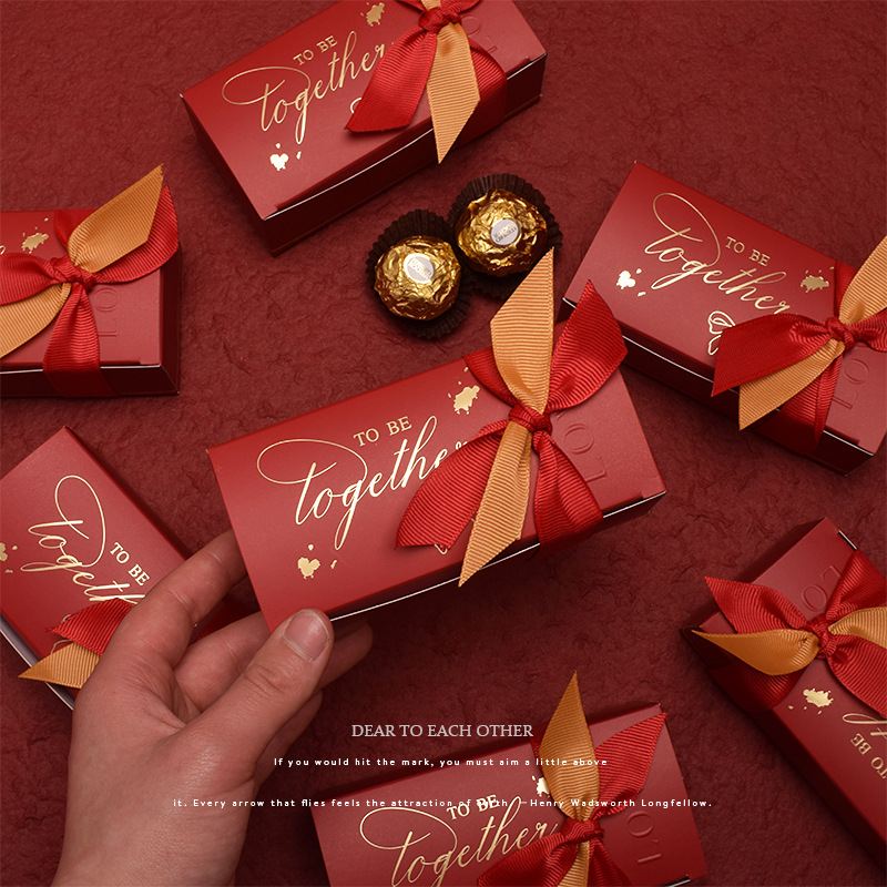 Creative high-end wedding supplies bow-shaped candy box, wedding rectangular candy box, wedding INS candy box