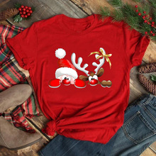 Christmas Elk tshirt women summer graphic funny top female