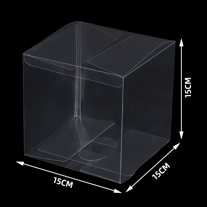 PVC transparente caja cuadrada de plástico creativo caja de embalaje mascota con película a prueba de polvo caja de almacenamiento caja de embalaje de regalo al por mayor