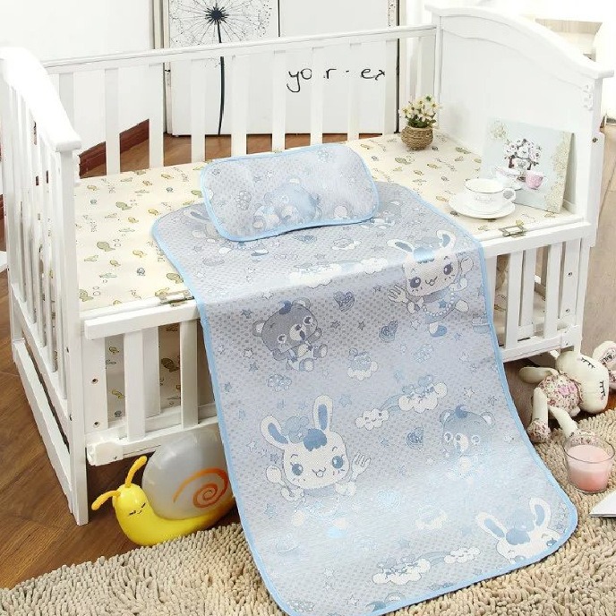 Baby Cooling Mat, Baby Crib, Ice Silk Jacquard, Kindergarten Children's Baby Bed Cooling Pad, Cooling Pillow, Can Be Used with Stroller