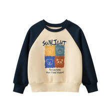 27kids儿童秋冬季新款卡通童装韩版宽松圆领套头宝宝卫衣一件代发