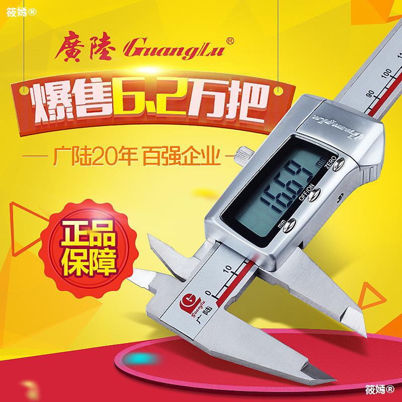 广陆量具0-150-200-300mm电子数显卡尺 不锈钢游标卡尺高精度迷你