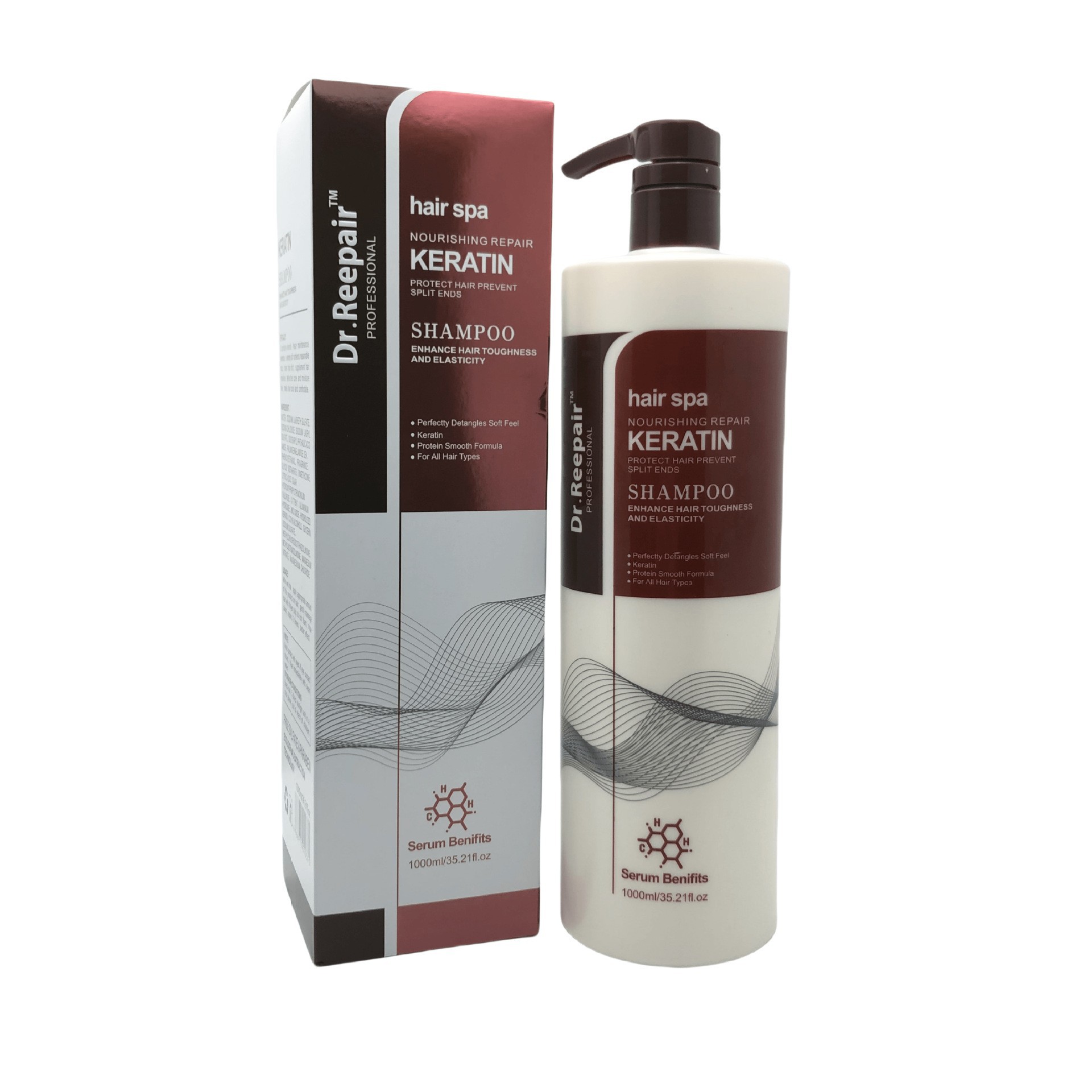 Lavado de queratina de comercio exterior, refrescante, anticaspa, control de aceite, champú hidratante, nutrición, mascarilla para el cabello flexible, acondicionador profesional