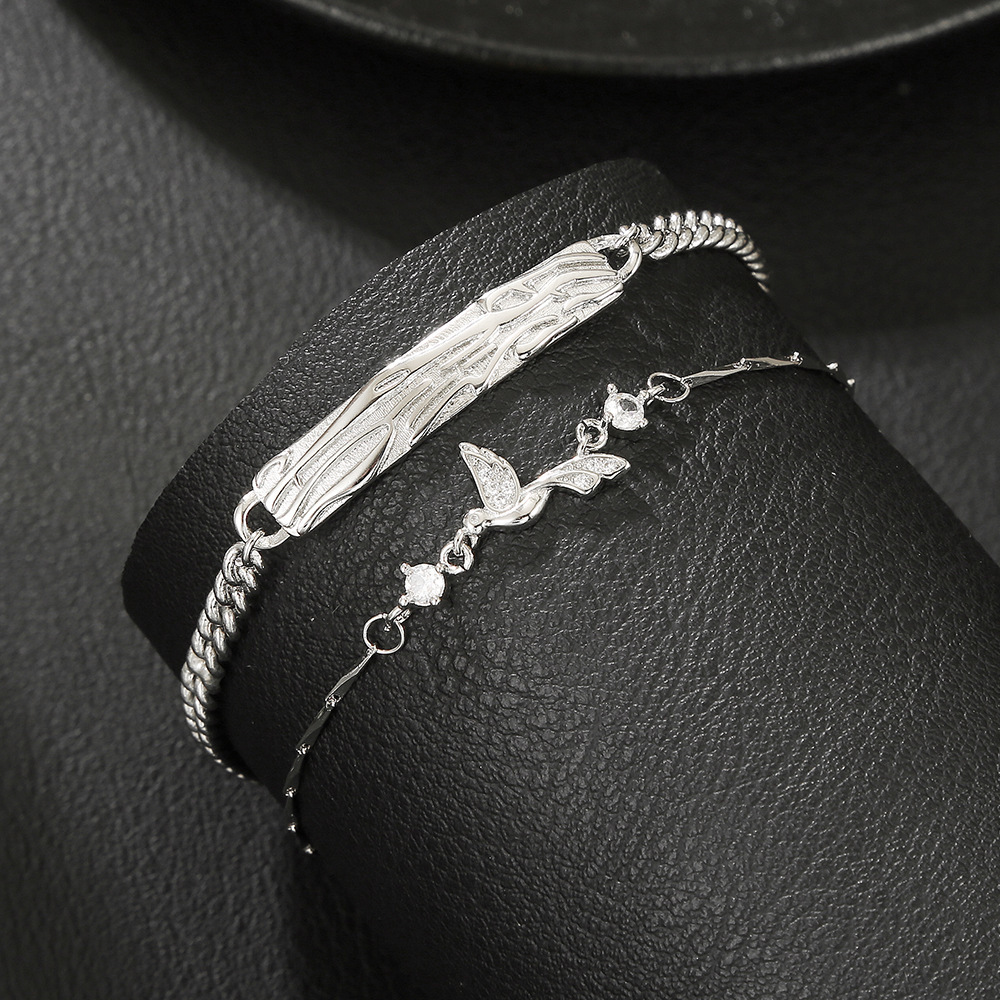 Bird Of Reconciliation Couple Bracelet Chain Necklace Set_voghion.com