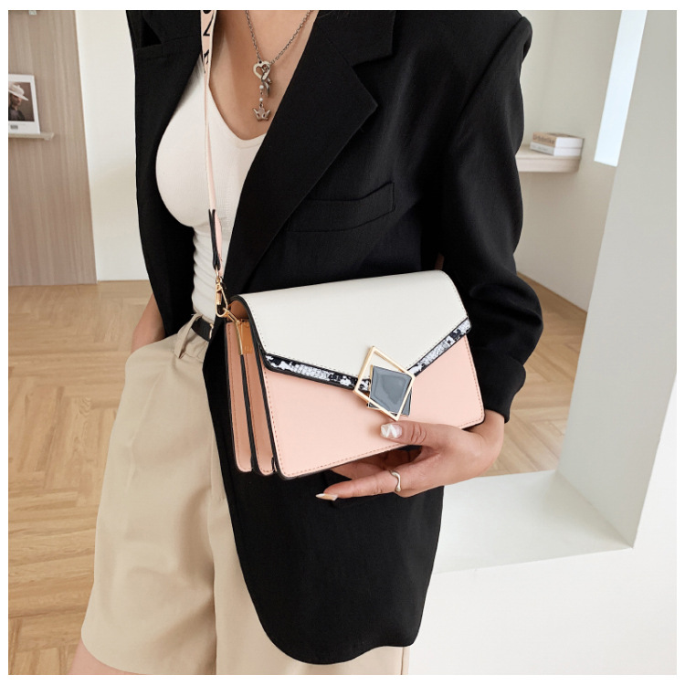 Women's Small Pu Leather Color Block Elegant Square Flip Cover Shoulder Bag Crossbody Bag Underarm Bag display picture 1